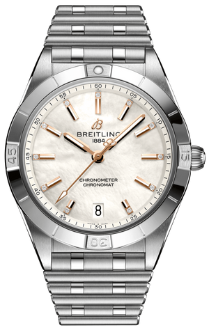  Shop Authentic Breitling Chronomat 36 Mother of Pearl Dial Silver Steel Strap Watch for Women - A10380101A4A1 - Luxxuri
