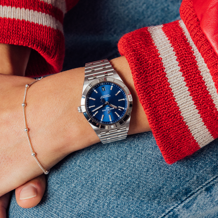  Shop Authentic Breitling Chronomat Automatic 36 Blue Dial Silver Steel Strap Watch for Women - A10380101C1A1 - Luxxuri