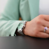  Shop Authentic Breitling Chronomat Automatic 36 Green Dial Silver Steel Strap Watch for Women - A10380101L1A1 - Luxxuri