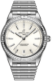  Shop Authentic Breitling Chronomat Automatic 36 Diamonds White Dial Silver Steel Strap Watch for Women - A10380591A1A1 - Luxxuri
