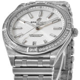  Shop Authentic Breitling Chronomat Automatic 36 Diamonds White Dial Silver Steel Strap Watch for Women - A10380591A1A1 - Luxxuri
