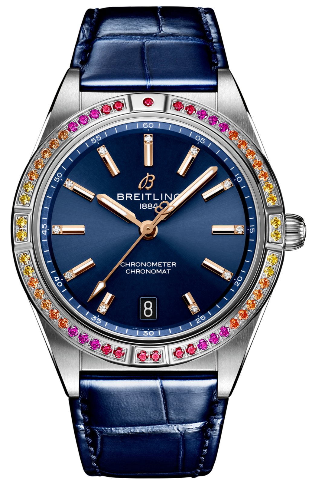 Shop Authentic Breitling Chronomat Automatic 36 South Sea Blue Dial Blue Leather Strap Watch for Women - A10380611C1P1 - Luxxuri