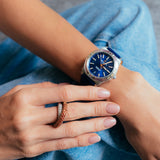  Shop Authentic Breitling Chronomat Automatic 36 South Sea Blue Dial Blue Leather Strap Watch for Women - A10380611C1P1 - Luxxuri