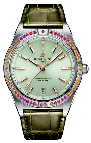  Shop Authentic Breitling Chronomat Automatic 36 South Sea Green Dial Green Leather Strap Watch for Women - A10380611L1P1 - Luxxuri