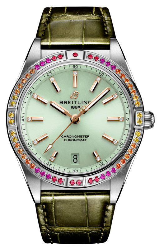  Shop Authentic Breitling Chronomat Automatic 36 South Sea Green Dial Green Leather Strap Watch for Women - A10380611L1P1 - Luxxuri