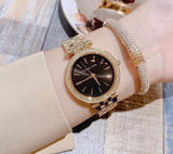  Shop Authentic Michael Kors Mini Darci Quartz Black Dial Gold Steel Strap Watch For Women - MK3738 - Luxxuri