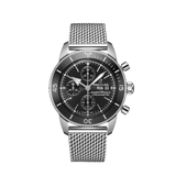  Shop Authentic Breitling Superocean Heritage Chronograph 44 Black Dial Silver Mesh Bracelet Watch for Men - A13313121B1A1 - Luxxuri