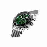  Shop Authentic Breitling Superocean Heritage Chronograph 44 Green Dial Silver Mesh Bracelet Watch for Men - A13313121L1A1 - Luxxuri