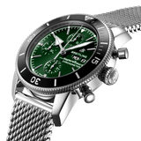 Shop Authentic Breitling Superocean Heritage Chronograph 44 Green Dial Silver Mesh Bracelet Watch for Men - A13313121L1A1 - Luxxuri
