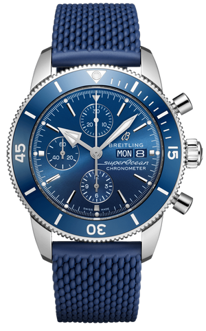  Shop Authentic Breitling Superocean Heritage Chronograph 44 Blue Dial Blue Mesh Bracelet Watch for Men - A13313161C1S1 - Luxxuri