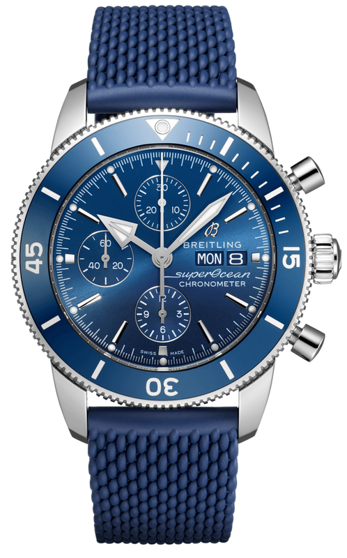  Shop Authentic Breitling Superocean Heritage Chronograph 44 Blue Dial Blue Mesh Bracelet Watch for Men - A13313161C1S1 - Luxxuri