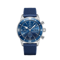 Breitling Superocean Heritage Chronograph 44 Blue Dial Blue Mesh Bracelet Watch for Men - A13313161C1S1