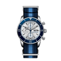 Breitling Superocean Heritage Chronograph 44 Ocean Conservancy Silver Dial Two Tone NATO Strap Watch for Men - A133131A1G1W1