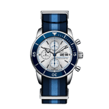  Shop Authentic Breitling Superocean Heritage Chronograph 44 Ocean Conservancy Silver Dial Two Tone NATO Strap Watch for Men - A133131A1G1W1 - Luxxuri