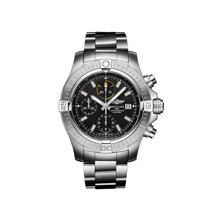 Shop Authentic Breitling Avenger Chronograph 45mm Black Dial Silver Steel Strap Watch for Men - A13317101B1A1 - Luxxuri
