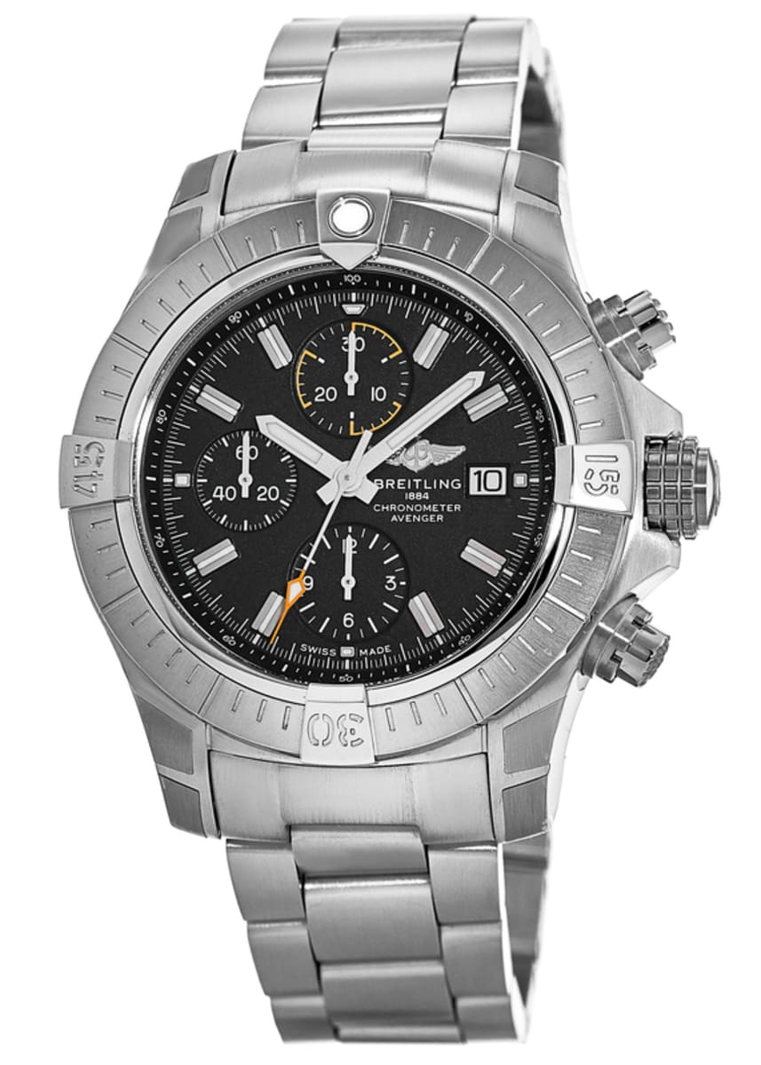  Shop Authentic Breitling Avenger Chronograph 45mm Black Dial Silver Steel Strap Watch for Men - A13317101B1A1 - Luxxuri