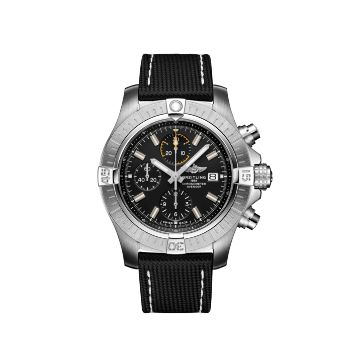  Shop Authentic Breitling Avenger Chronograph 45mm Black Dial Black Leather Strap Watch for Men - A13317101B1X1 - Luxxuri