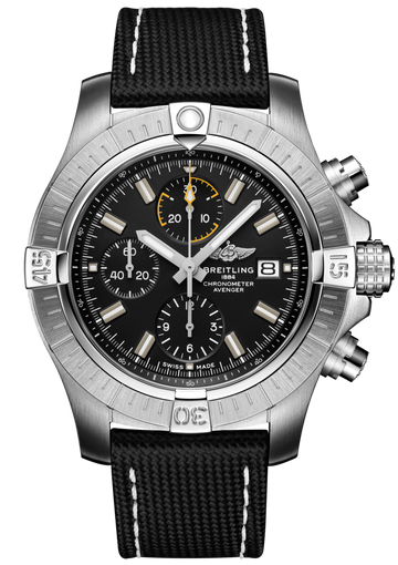  Shop Authentic Breitling Avenger Chronograph 45mm Black Dial Black Leather Strap Watch for Men - A13317101B1X1 - Luxxuri