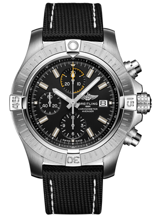  Shop Authentic Breitling Avenger Chronograph 45mm Black Dial Black Leather Strap Watch for Men - A13317101B1X1 - Luxxuri