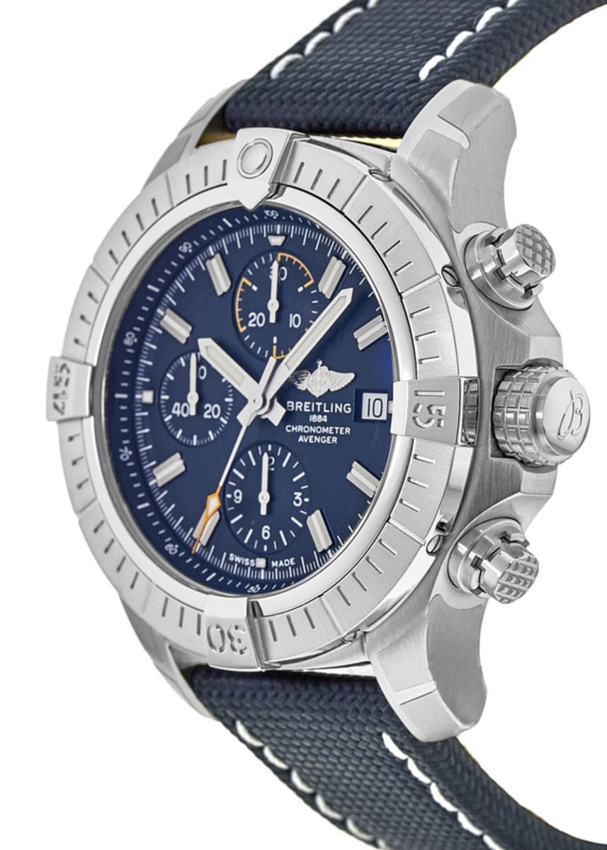  Shop Authentic Breitling Avenger Chronograph 45mm Blue Dial Blue Calfskin Strap Watch for Men - A13317101C1X2 - Luxxuri