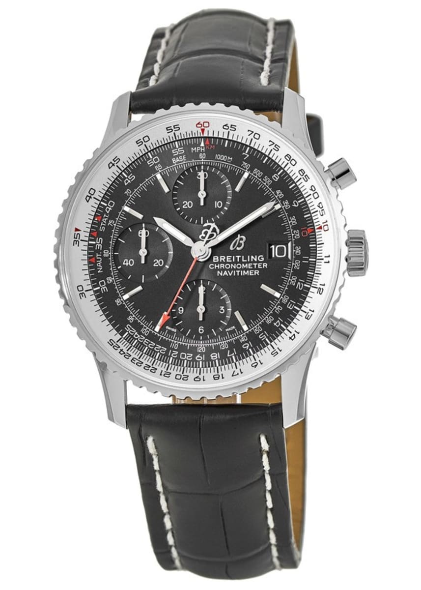  Shop Authentic Breitling Navitimer 1 Chronograph 41mm Automatic Black Dial Black Leather Strap Mens Watch - A13324121B1P1 - Luxxuri