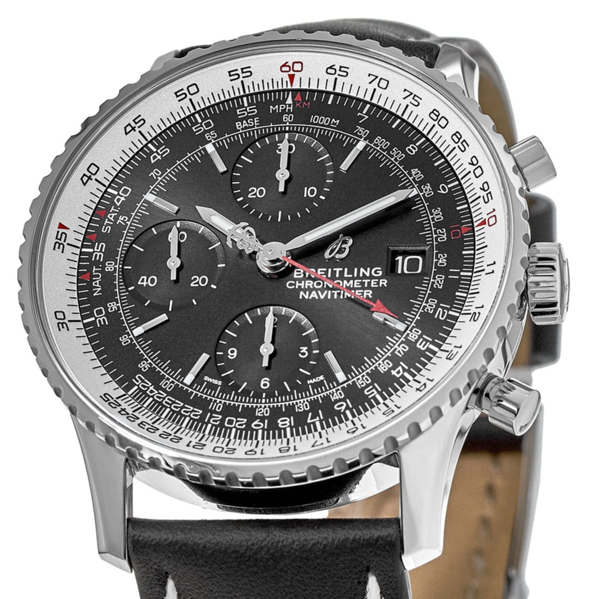  Shop Authentic Breitling Navitimer 1 Chronograph 41mm Automatic Black Dial Black Leather Strap Mens Watch - A13324121B1P1 - Luxxuri