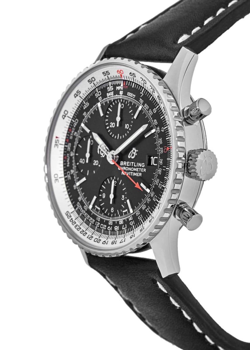  Shop Authentic Breitling Navitimer 1 Chronograph 41mm Automatic Black Dial Black Leather Strap Mens Watch - A13324121B1P1 - Luxxuri