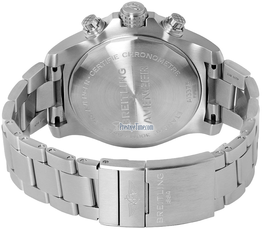  Shop Authentic Breitling Super Avenger Chronograph 48 Black Dial Silver Steel Strap Watch for Men - A13375101B1A1 - Luxxuri