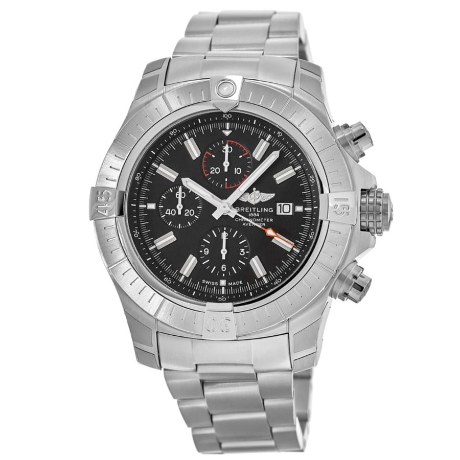  Shop Authentic Breitling Super Avenger Chronograph 48 Black Dial Silver Steel Strap Watch for Men - A13375101B1A1 - Luxxuri