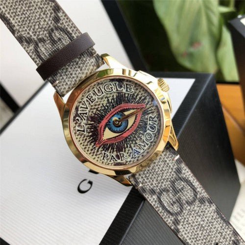  Shop Authentic Gucci G Timeless Eye Beige Dial Beige Leather Strap Watch For Men - YA1264022 - Luxxuri