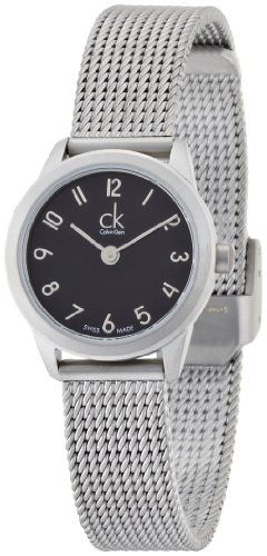  Shop Authentic Calvin Klein Minimal Black Dial Silver Mesh Bracelet Watch for Women - K3M53151 - Luxxuri