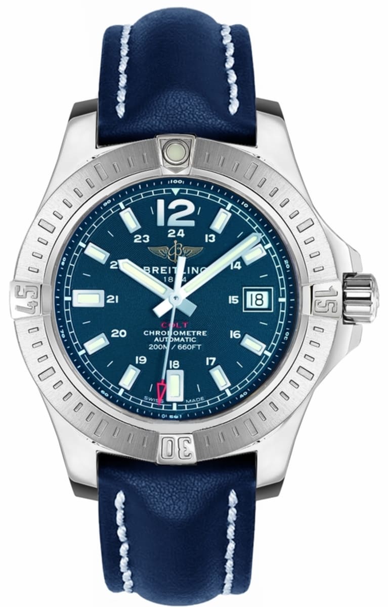  Shop Authentic Breitling Colt 41mm Automatic Blue Dial Blue Leather Strap Watch for Men - A1731311.C934.113X.A18BA.1 - Luxxuri