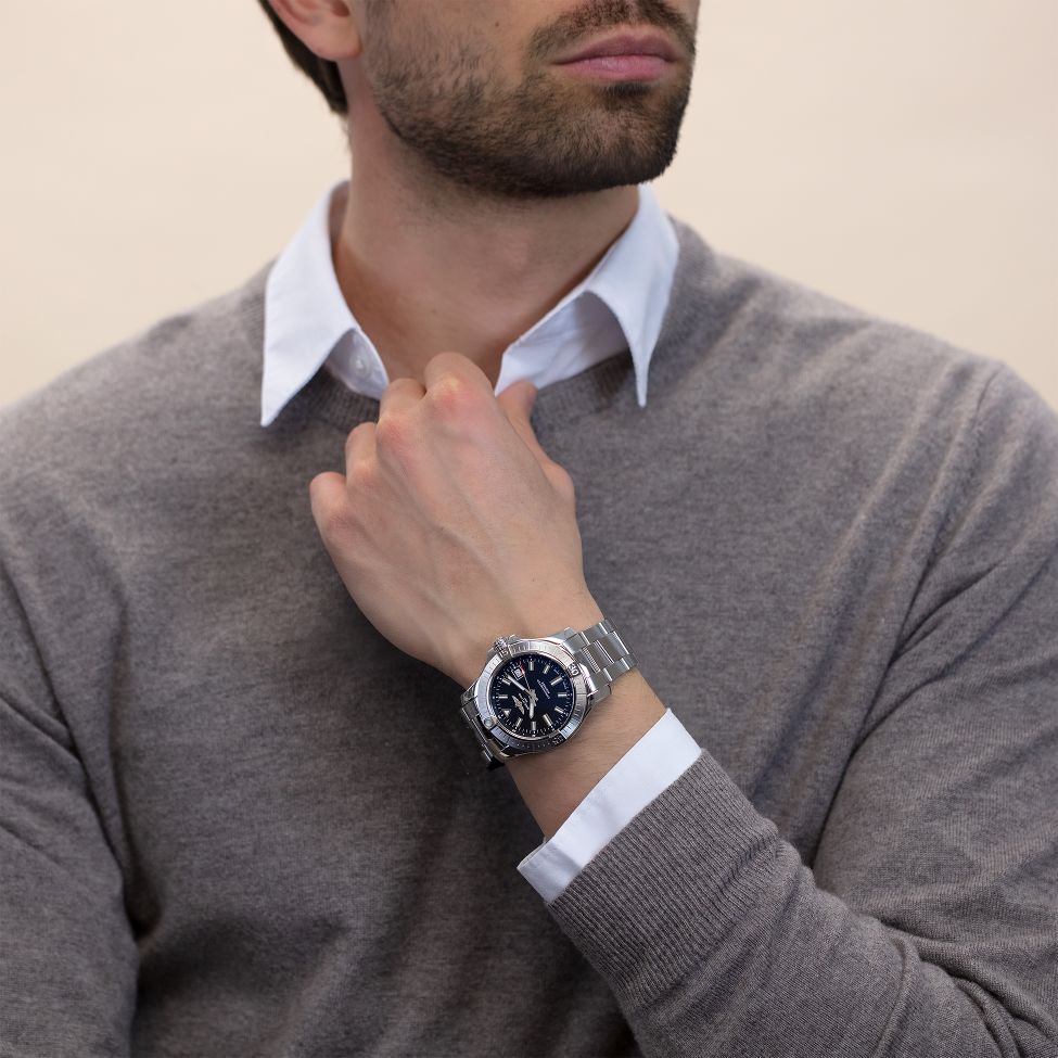  Shop Authentic Breitling Avenger Automatic 43mm Black Dial Silver Steel Strap Watch for Men - A17318101B1A1 - Luxxuri