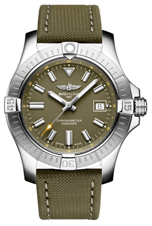  Shop Authentic Breitling Avenger Automatic GMT 43 Green Dial Green Nylon Strap Watch for Men - A17318101L1X1 - Luxxuri
