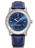  Shop Authentic Breitling Navitimer Automatic 38mm Blue Dial Blue Leather Strap Mens Watch - A17325211C1P1 - Luxxuri