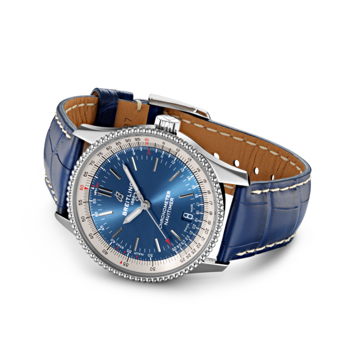  Shop Authentic Breitling Navitimer Automatic 38mm Blue Dial Blue Leather Strap Mens Watch - A17325211C1P1 - Luxxuri