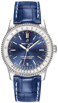  Shop Authentic Breitling Navitimer Automatic 38mm Blue Dial Blue Leather Strap Mens Watch - A17325211C1P1 - Luxxuri
