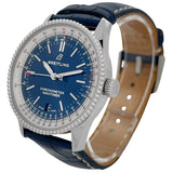  Shop Authentic Breitling Navitimer Automatic 38mm Blue Dial Blue Leather Strap Mens Watch - A17325211C1P1 - Luxxuri