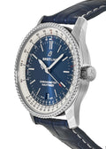  Shop Authentic Breitling Navitimer Automatic 38mm Blue Dial Blue Leather Strap Mens Watch - A17325211C1P1 - Luxxuri
