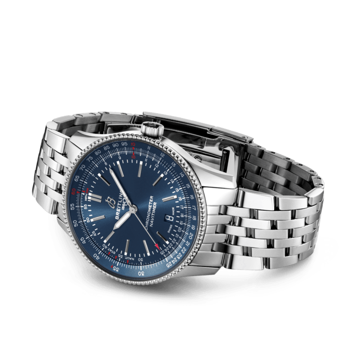  Shop Authentic Breitling Navitimer Automatic 41mm Blue Dial Silver Steel Strap Watch for Men - A17326161C1A1 - Luxxuri