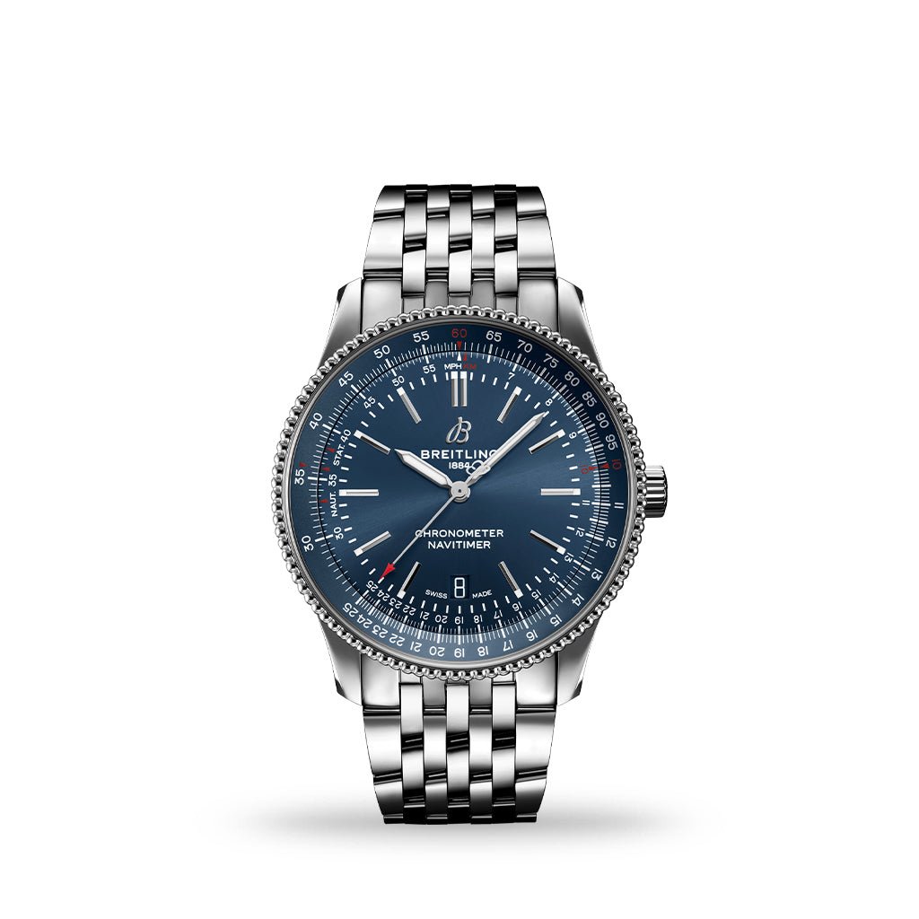  Shop Authentic Breitling Navitimer Automatic 41mm Blue Dial Silver Steel Strap Watch for Men - A17326161C1A1 - Luxxuri