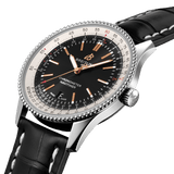  Shop Authentic Breitling Navitimer 1 Automatic 41mm Black Dial Black Leather Strap Mens Watch - A17326211B1P1 - Luxxuri