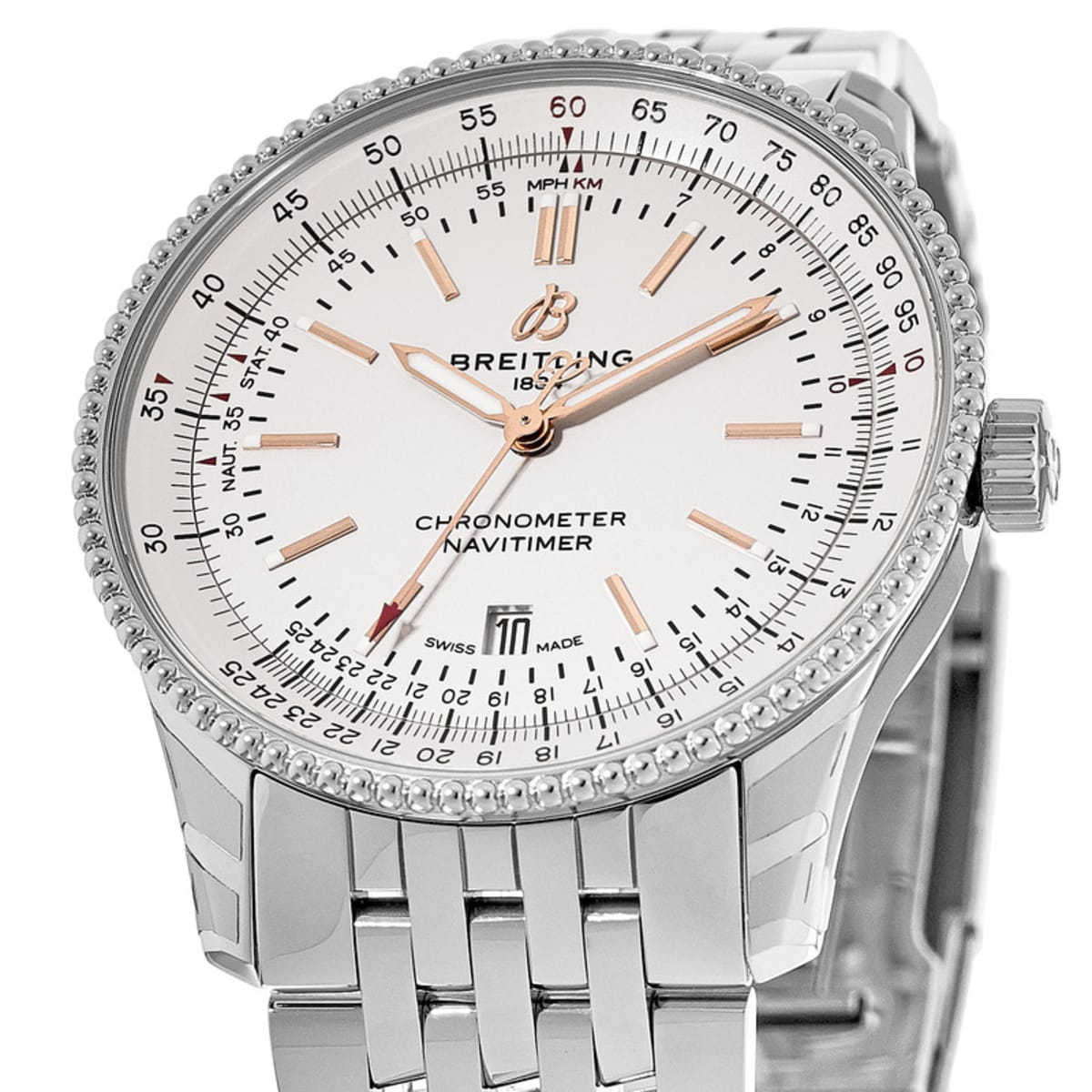  Shop Authentic Breitling Navitimer Automatic 41mm White Dial Stainless Steel Mens Watch - A17326211G1A1 - Luxxuri