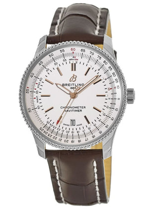  Shop Authentic Breitling Navitimer Automatic 41 White Dial Brown Leather Strap Watch for Men - A17326211G1P2 - Luxxuri