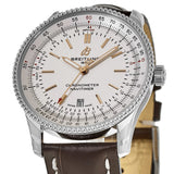  Shop Authentic Breitling Navitimer Automatic 41 White Dial Brown Leather Strap Watch for Men - A17326211G1P2 - Luxxuri