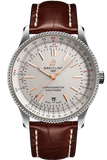 Shop Authentic Breitling Navitimer Automatic 41 White Dial Brown Leather Strap Watch for Men - A17326211G1P2 - Luxxuri
