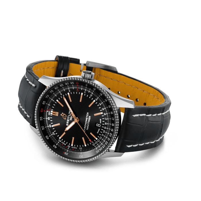  Shop Authentic Breitling Automatic 41mm Black Dial Black Leather Strap Watch for Men - A17326241B1P1 - Luxxuri