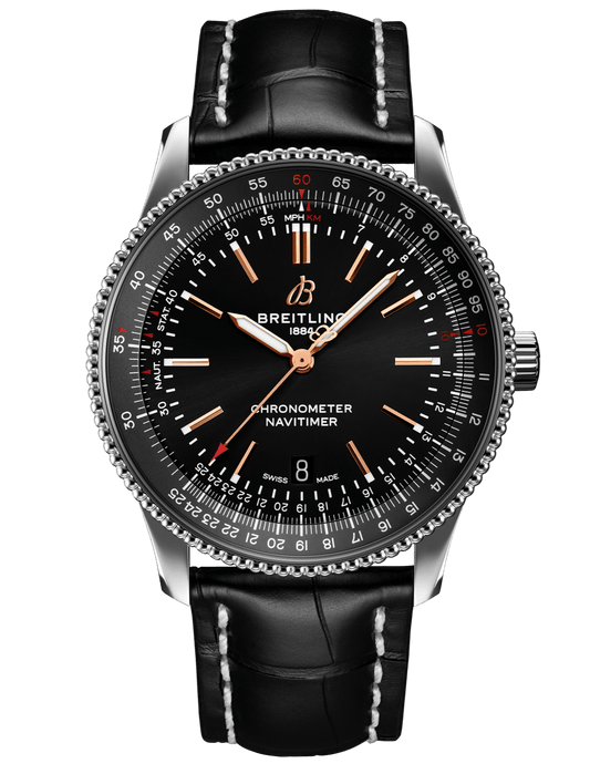  Shop Authentic Breitling Automatic 41mm Black Dial Black Leather Strap Watch for Men - A17326241B1P1 - Luxxuri