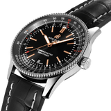  Shop Authentic Breitling Automatic 41mm Black Dial Black Leather Strap Watch for Men - A17326241B1P1 - Luxxuri
