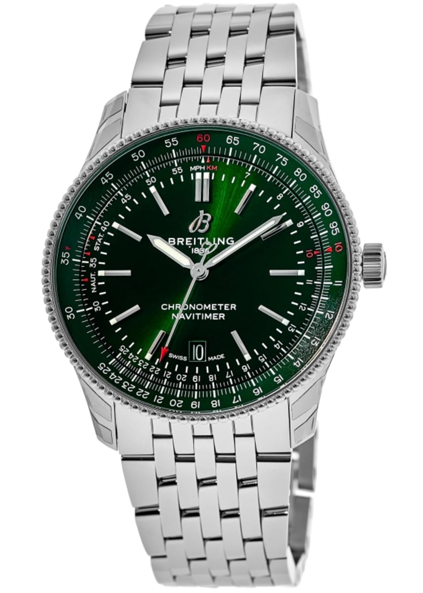  Shop Authentic Breitling Navitimer Automatic 41mm Green Dial Silver Steel Strap Watch for Men - A17326361L1A1 - Luxxuri